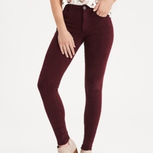 maroon skinny pants